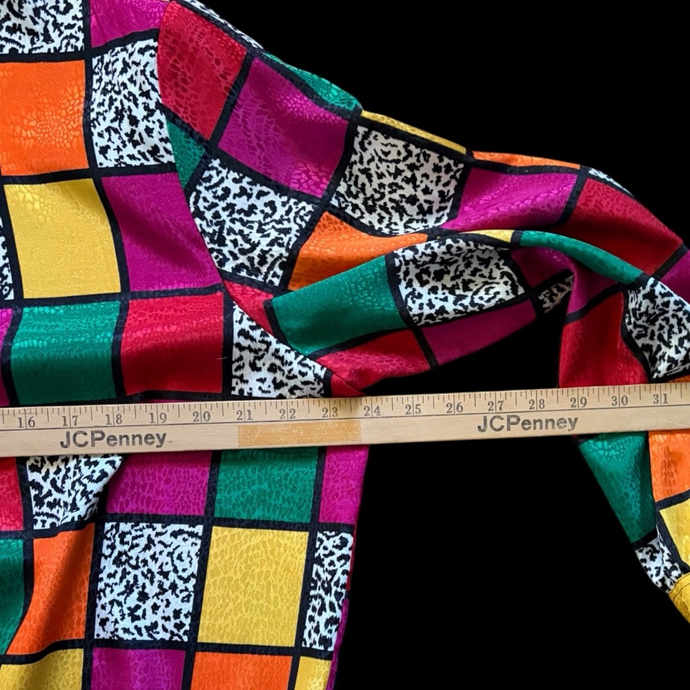 90βs Colorblock Checker Blouse - Multicolor - Picture 3 of 13
